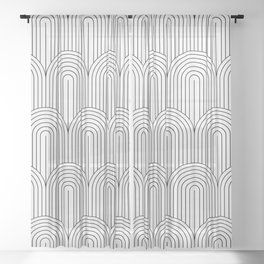 Art Deco Arch Pattern IX Sheer Curtain