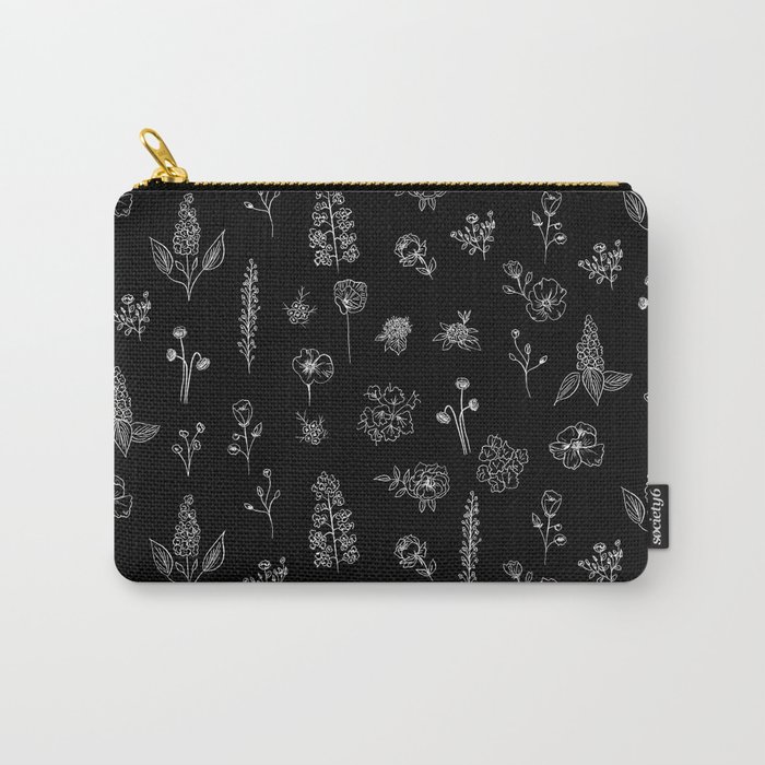Black Wildflowers S Carry-All Pouch