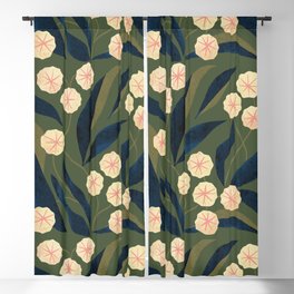 Green Floral Blackout Curtain