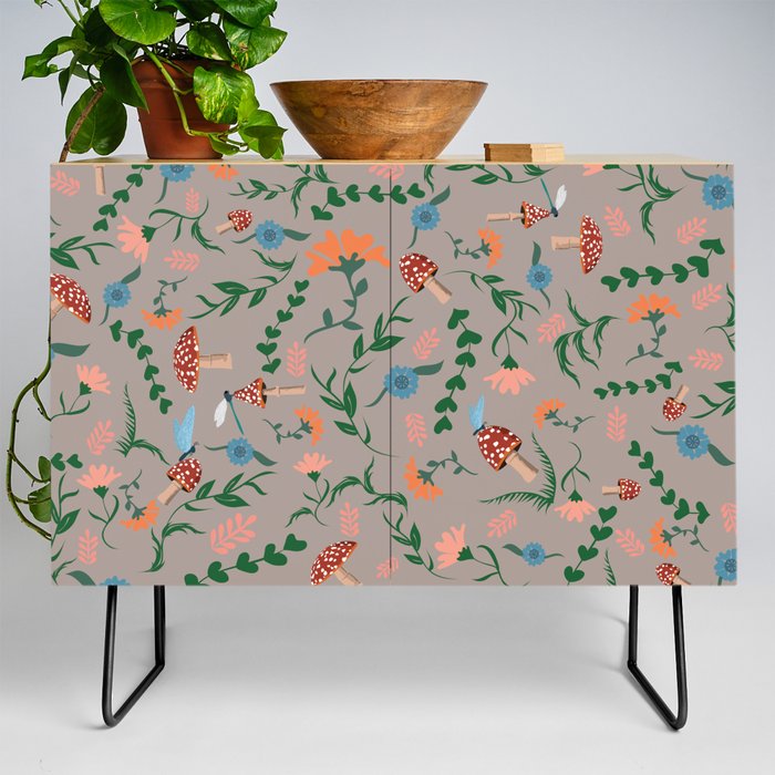 Toadstools and Flowers Credenza