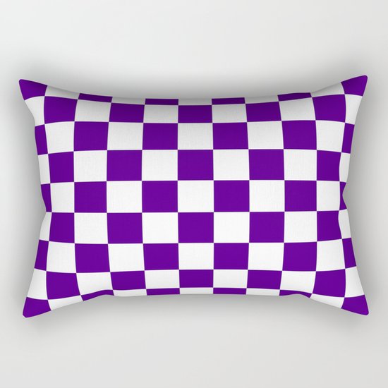 Checker (Indigo/White) Rectangular Pillow