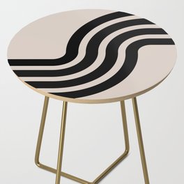 Retro Swirl Black and Cream Side Table