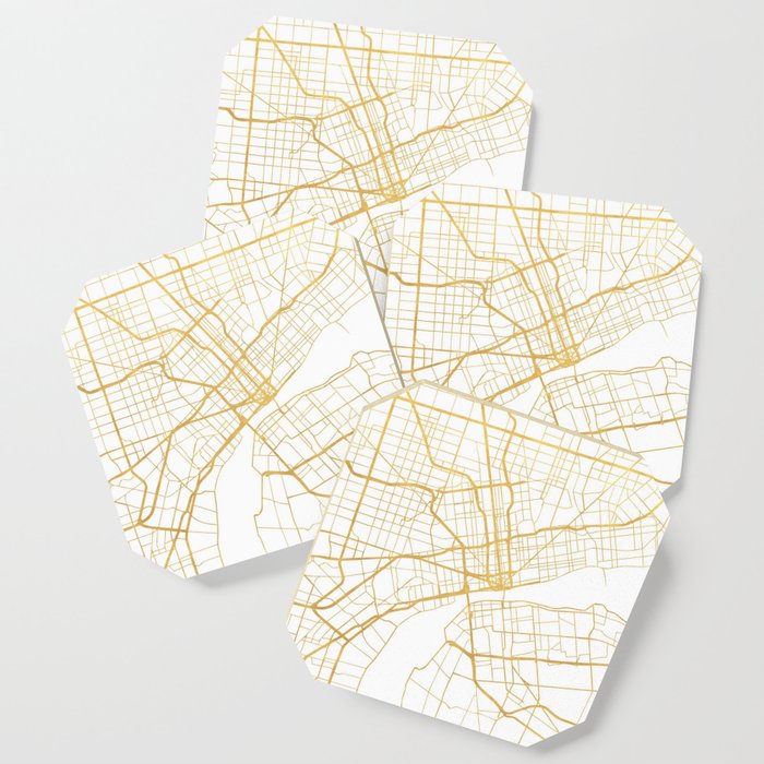 Detroit Michigan City Street Map Art Coaster By Deificusart Society6