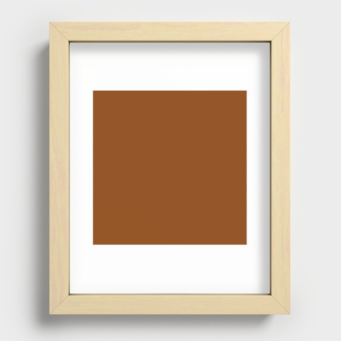 SADDLE BROWN SOLID COLOR Recessed Framed Print