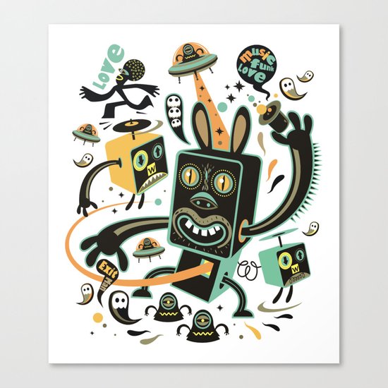 Little Black Magic Rabbit Canvas Print