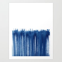 Indigo Abstract Brush Strokes | No. 5 Art Print