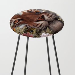 Tiger in flower Counter Stool