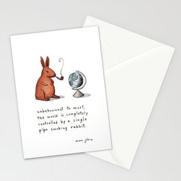 Pipe-smoking rabbit Stationery Card