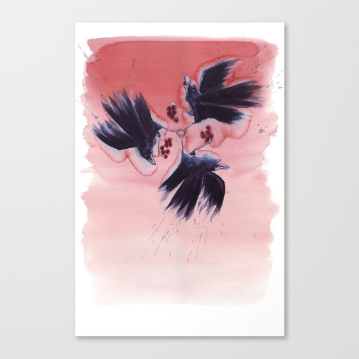 Ombre Ravens Canvas Print