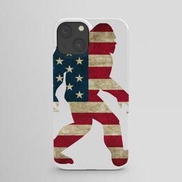 Bigfoot american flag iPhone Case