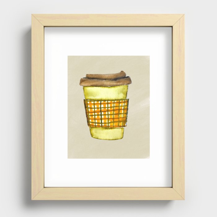 Pumpkin Somethin' PSL Coffee Cup  Recessed Framed Print
