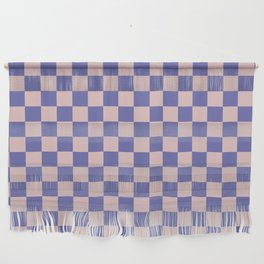 checkerboard very peri and dust pink Wall Hanging