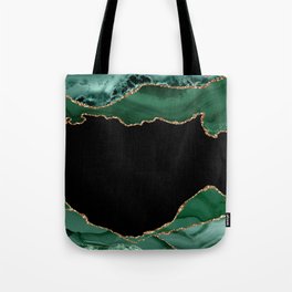 Emerald & Gold Agate Texture 03 Tote Bag
