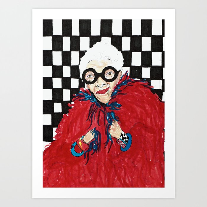 Portrait of Iris Apfel Art Print by Sia T. Society6
