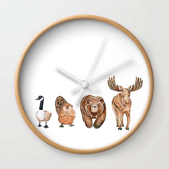 Canadian Crew Woodland Animals Nursery Art Wall Clock Canadian Crew Woodland Animals Nursery Art Wall Clock