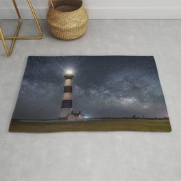 Bodie Island Lighthouse with Milky Way Core Area & Throw Rug