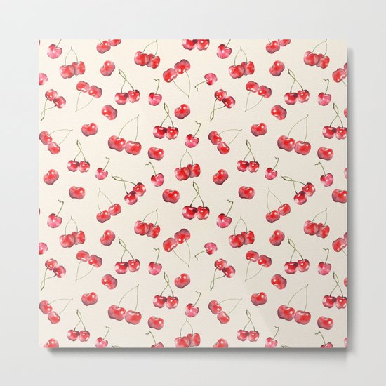 Cherry Pattern Metal Print