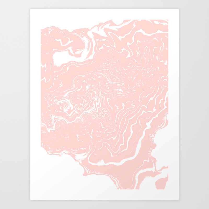 Issey Spilled Ink Rose Gold Blush Abstract Painting Pink Marble