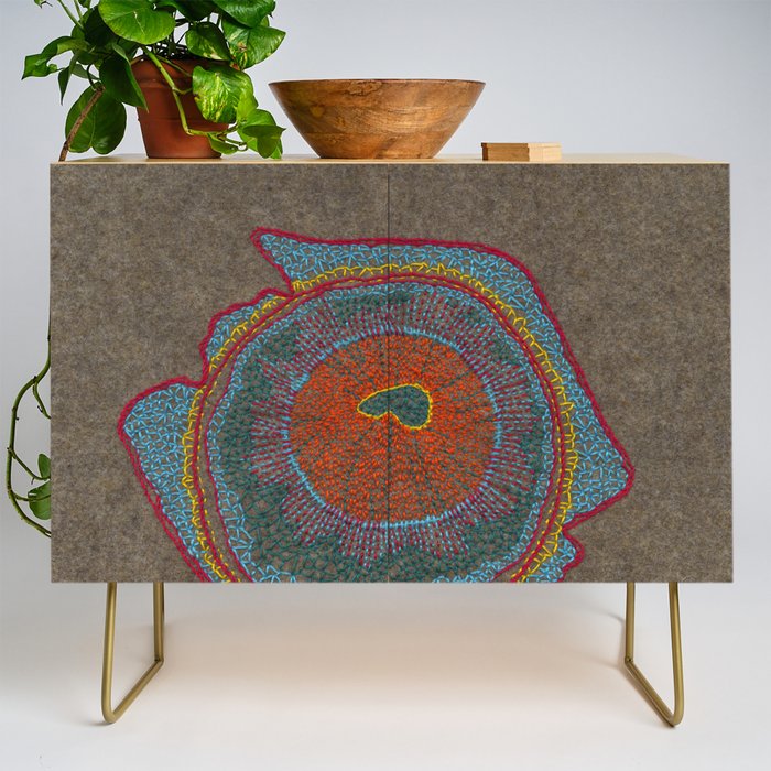 Growing - Thuja - plant cell embroidery Credenza
