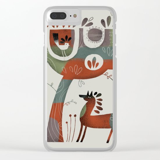 HORSE AND TREE Clear iPhone Case