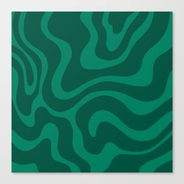 Warped Swirl Marble Pattern (emerald green) Canvas Print