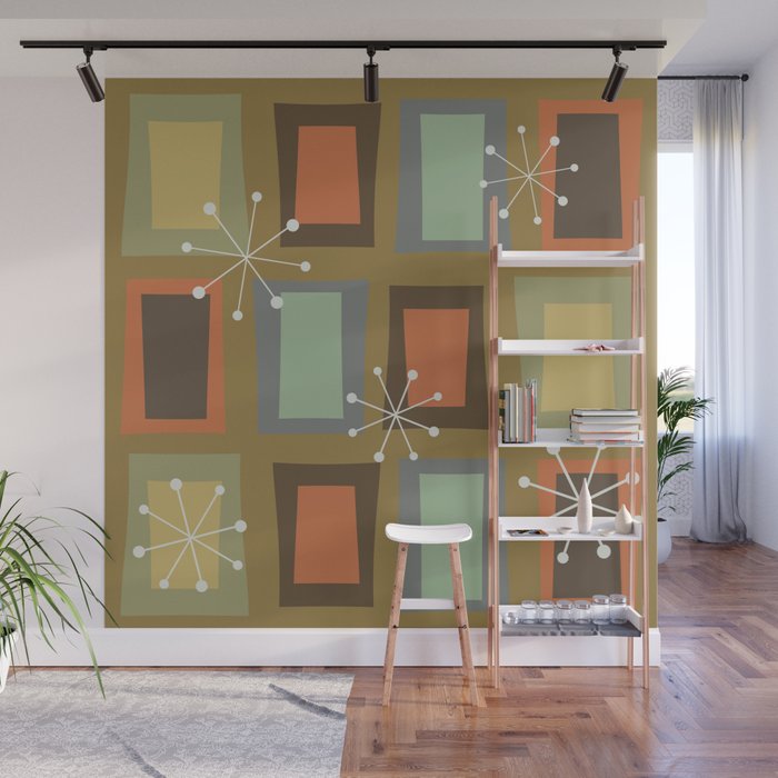 Mid Century Modern Art Wonky Doors Wall Mural By Zennykenny