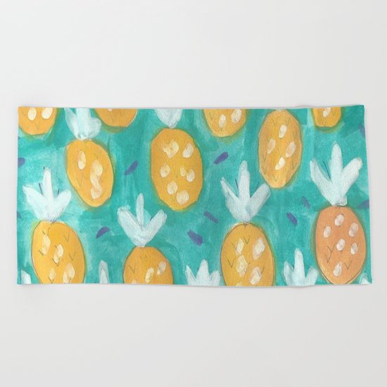 Fresh Pineapples Beach Towel