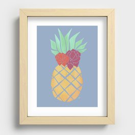Roses and Pineapple Recessed Framed Print