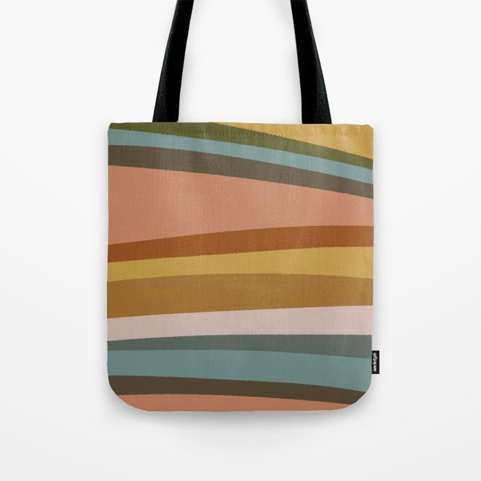 Color Horizontal Line Design Tote Bag