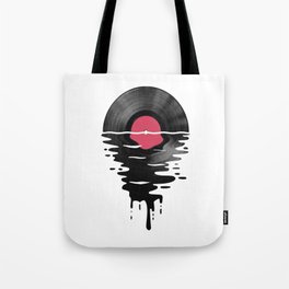 Vinyl LP Record Sunset Tote Bag