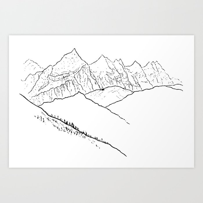 Mountain Minimal Bliss Art Print