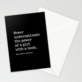 RBG, Never Underestimate The Power Of A Girl With A Book Stationery Card