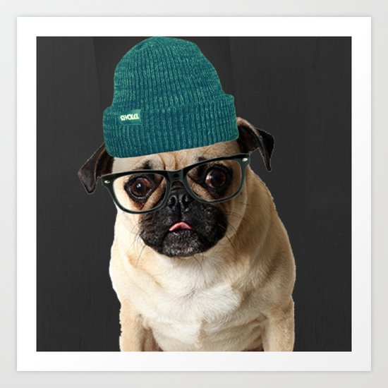 Pug Life ( Hipster ) Art Print