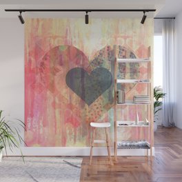 Vintage overlay heart Abstract Wall Mural