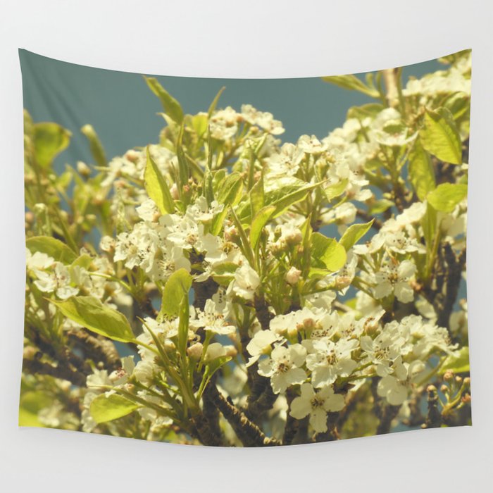 Scottish Highlands Cherry Blossom in the Sun Wall Tapestry