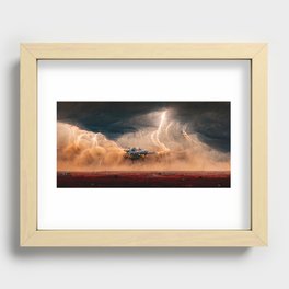 Landing on a new planet Recessed Framed Print