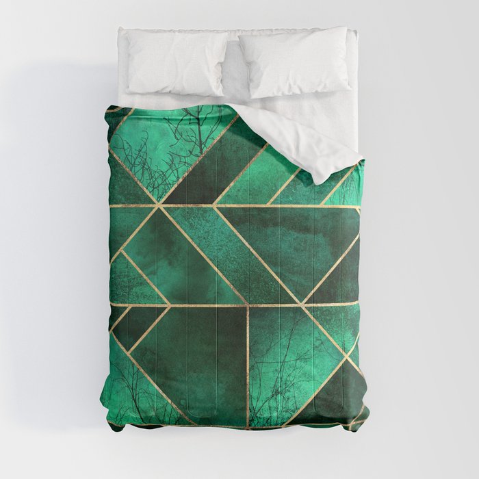 Abstract Nature - Emerald Green Comforter