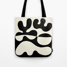 Mid Century Modern Organic Abstraction 235 Black and Linen Tote Bag