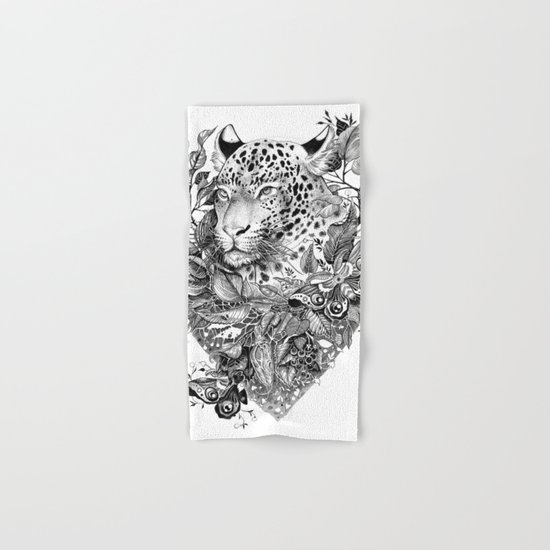 black and white jungle leopard Hand & Bath Towel