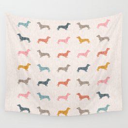Dachshund Pattern Multi-Colored  Wall Tapestry