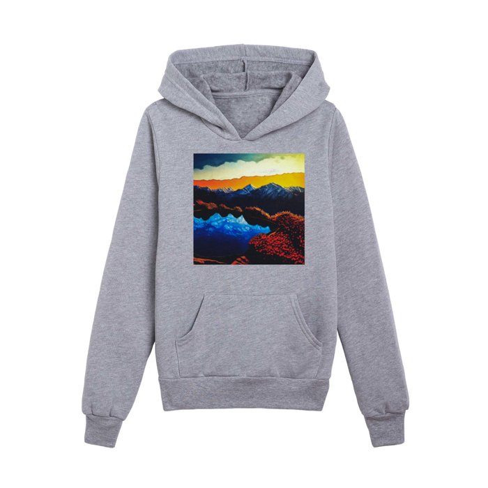 The Golden Evening at Hen Kids Pullover Hoodie