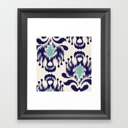 navy ikat Framed Art Print