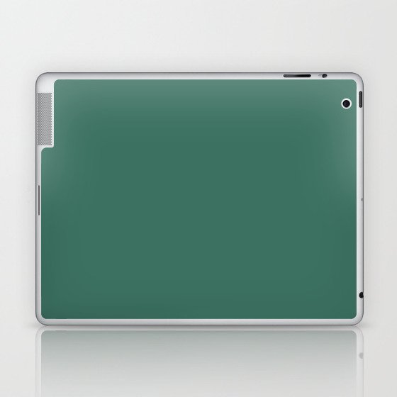 Dark Green Solid Color Pantone Fir 18-5621 TCX Shades of Blue-green Hues Laptop & iPad Skin