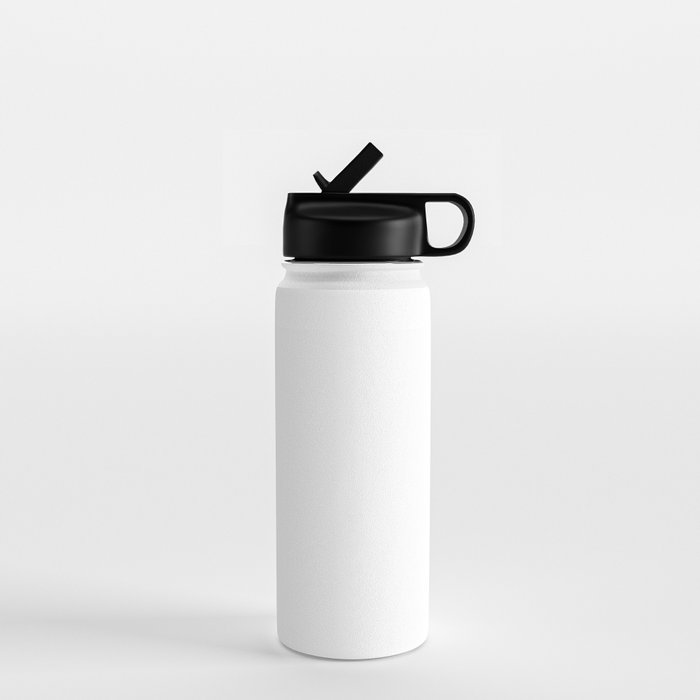 White Minimalist Solid Color Block Spring Summer Water Bottle by Beautiful  Homes USA