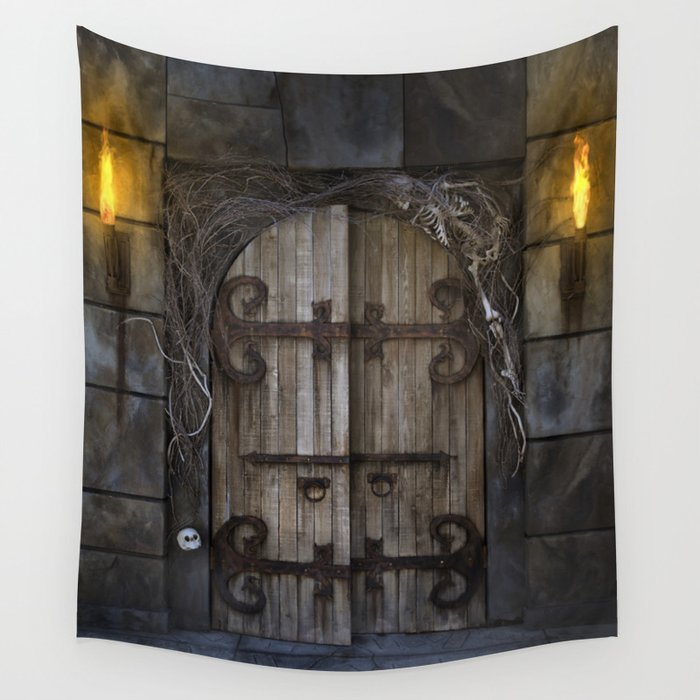 Gothic Spooky Door Wall Tapestry By Fantasyartdesigns