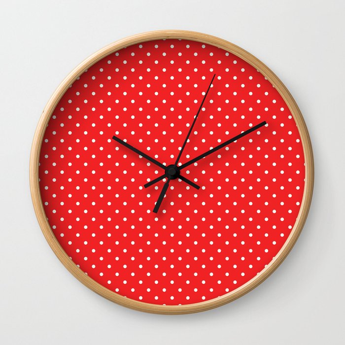 Domino Dots red and white Wall Clock