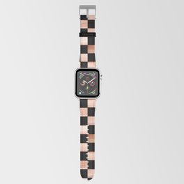 Black and Beige Checker Pattern Apple Watch Band