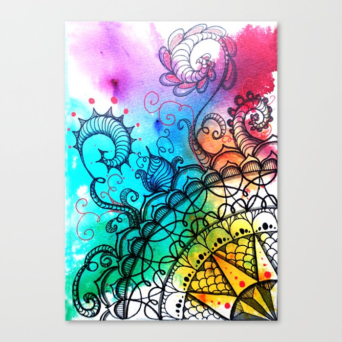 Zentangle Mandala Art Canvas Print By Selandriansart Society6