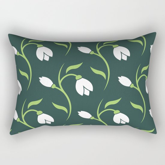 Spring Snowdrop Pattern Rectangular Pillow