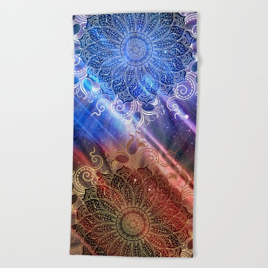 Mandala - Mighty fire & ice Beach Towel